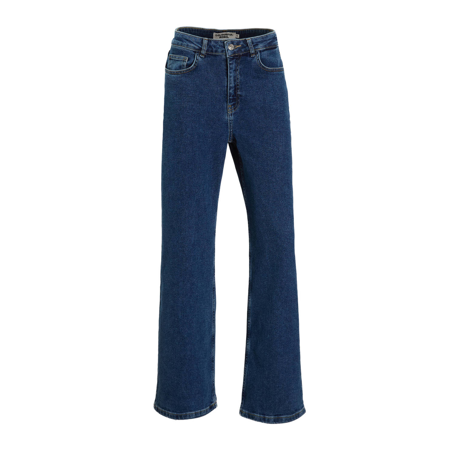 Colourful Rebel high waist straight leg jeans Gaias High Rise medium blue denim
