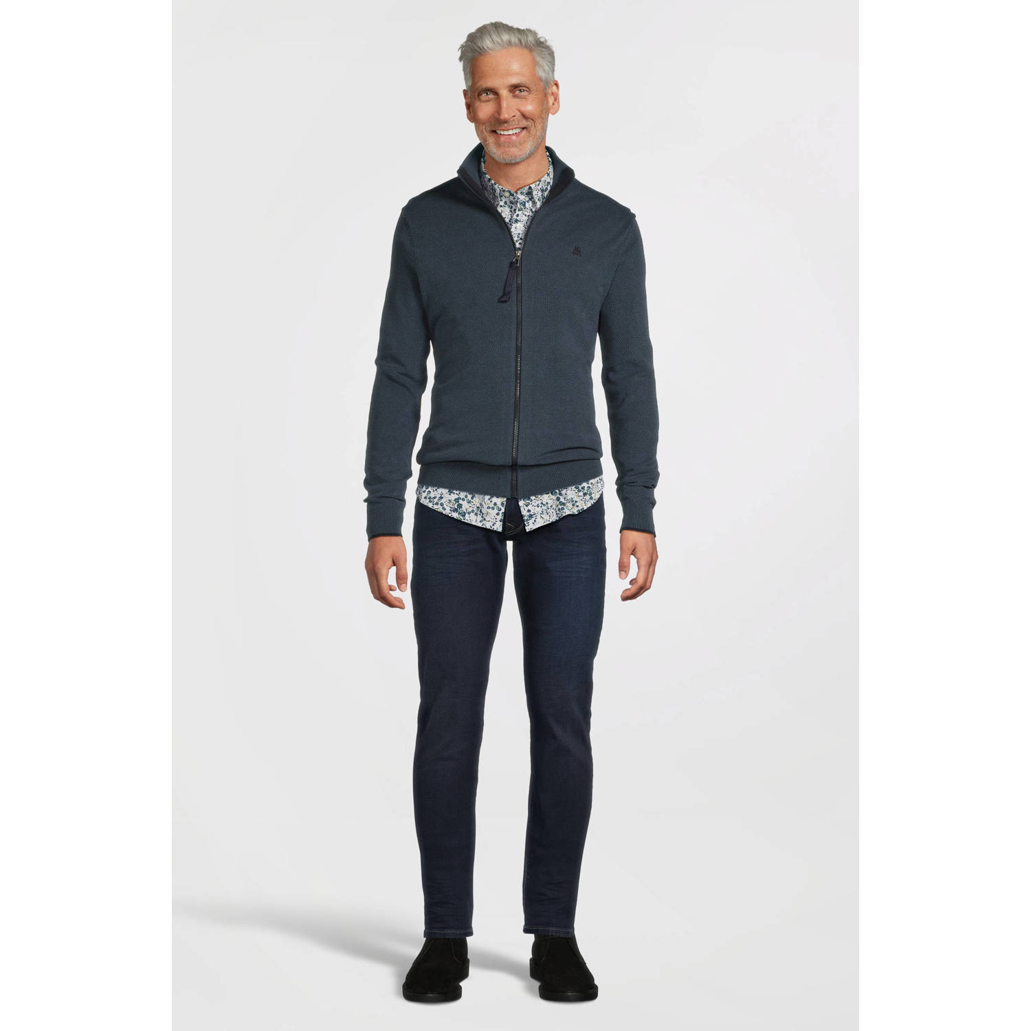 LERROS vest gebreid donkerblauw