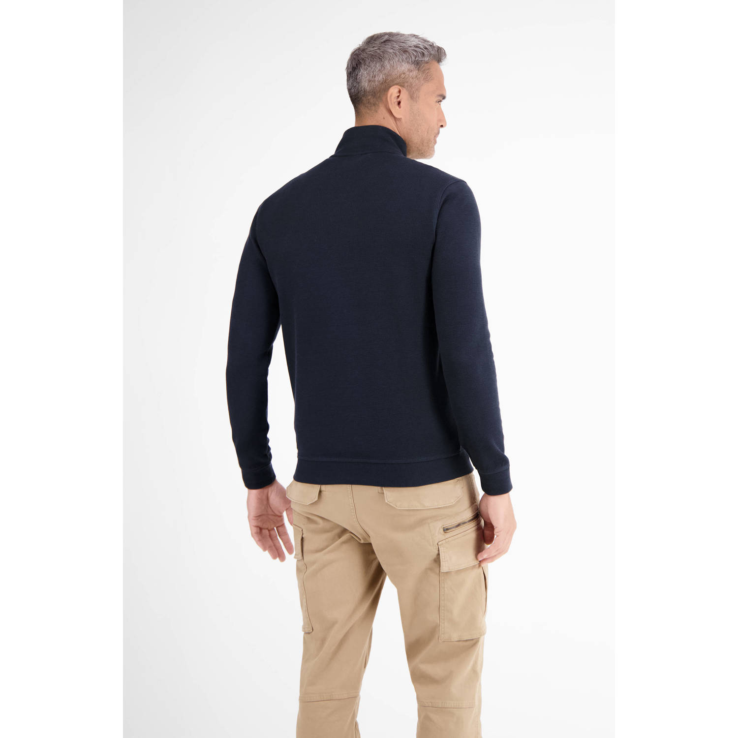 LERROS gebreid vest donkerblauw