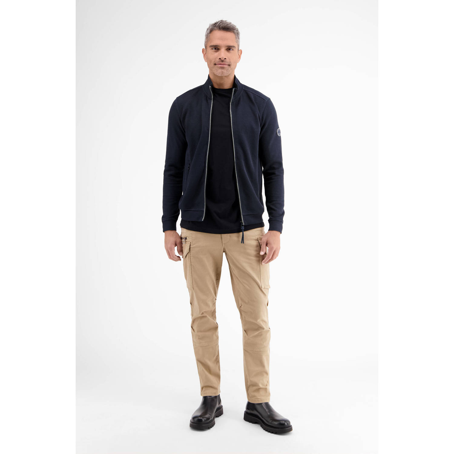LERROS gebreid vest donkerblauw