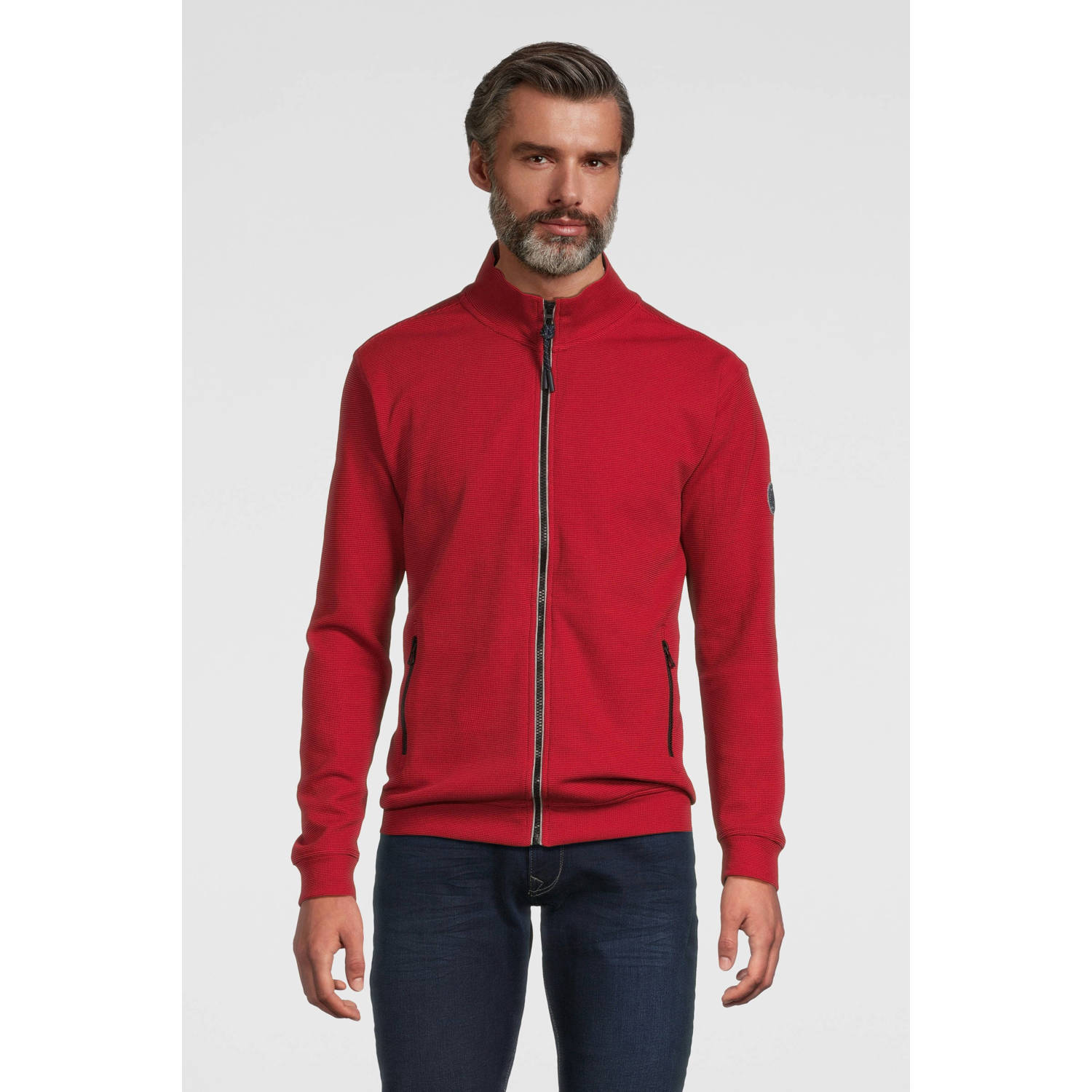 Lerros Sweatvest effen sweatshirt jack voor heren