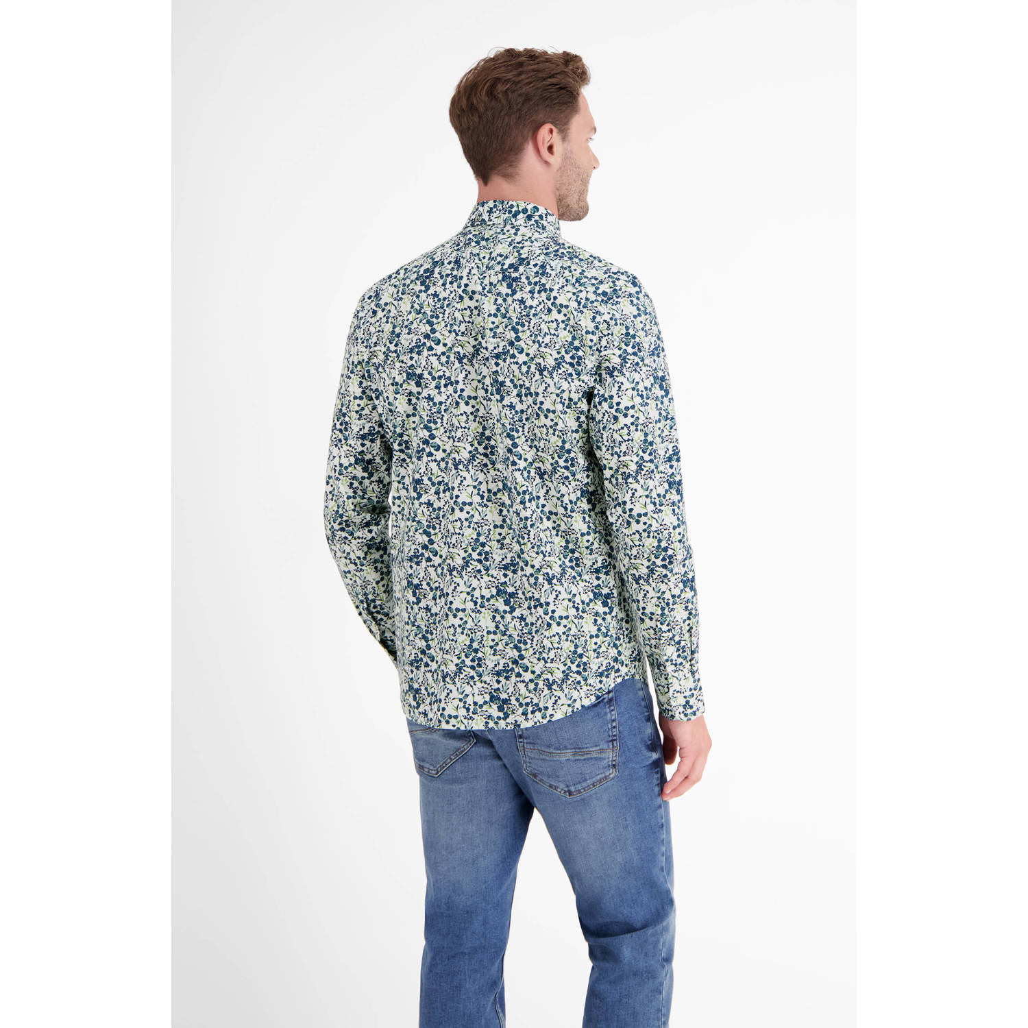 LERROS casual overhemd blauw