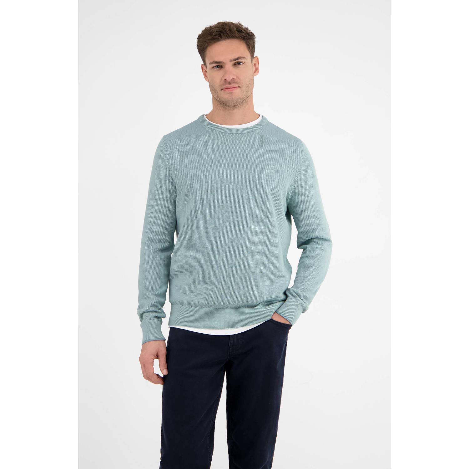 Lerros Gebreide trui lichte gebreide pullover met smalle ribstructuur