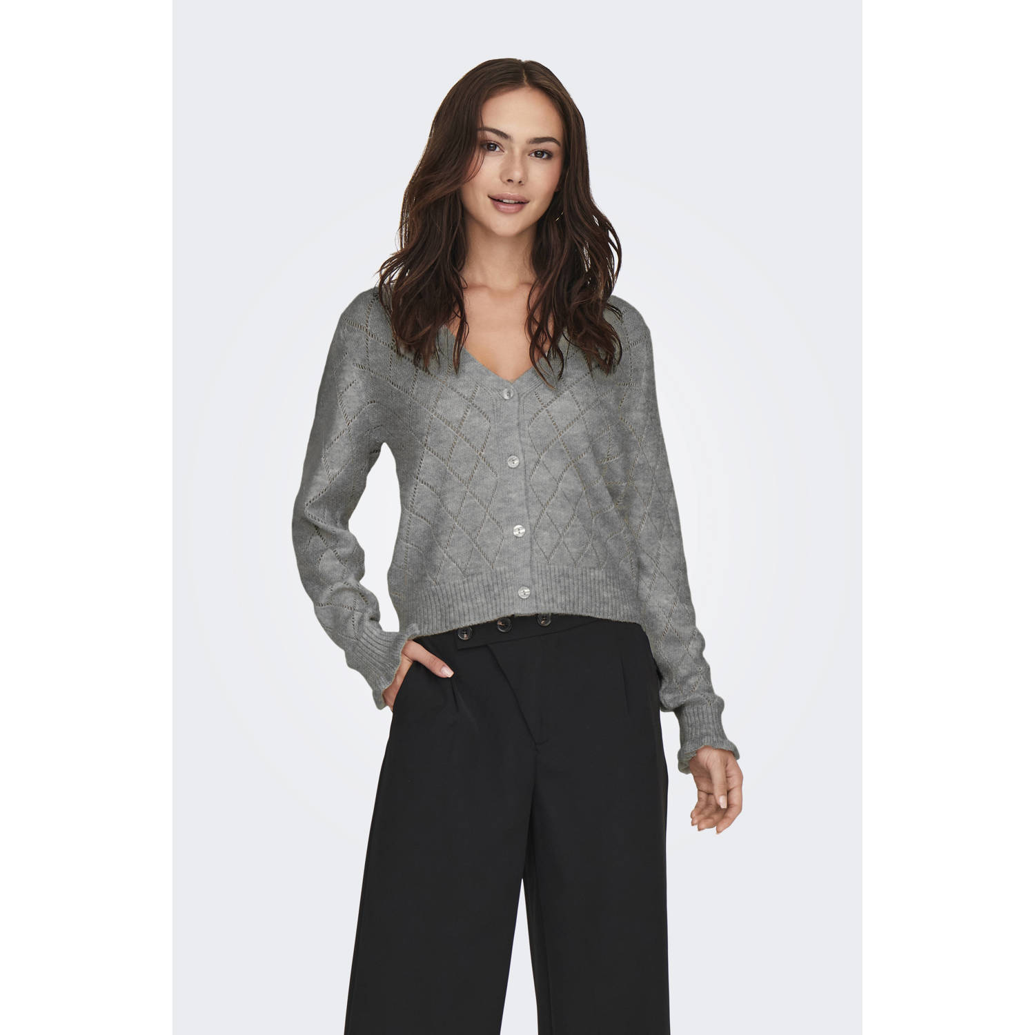 JDY Vest LETTY L S V-NECK STRUC CARDI KNT NOOS