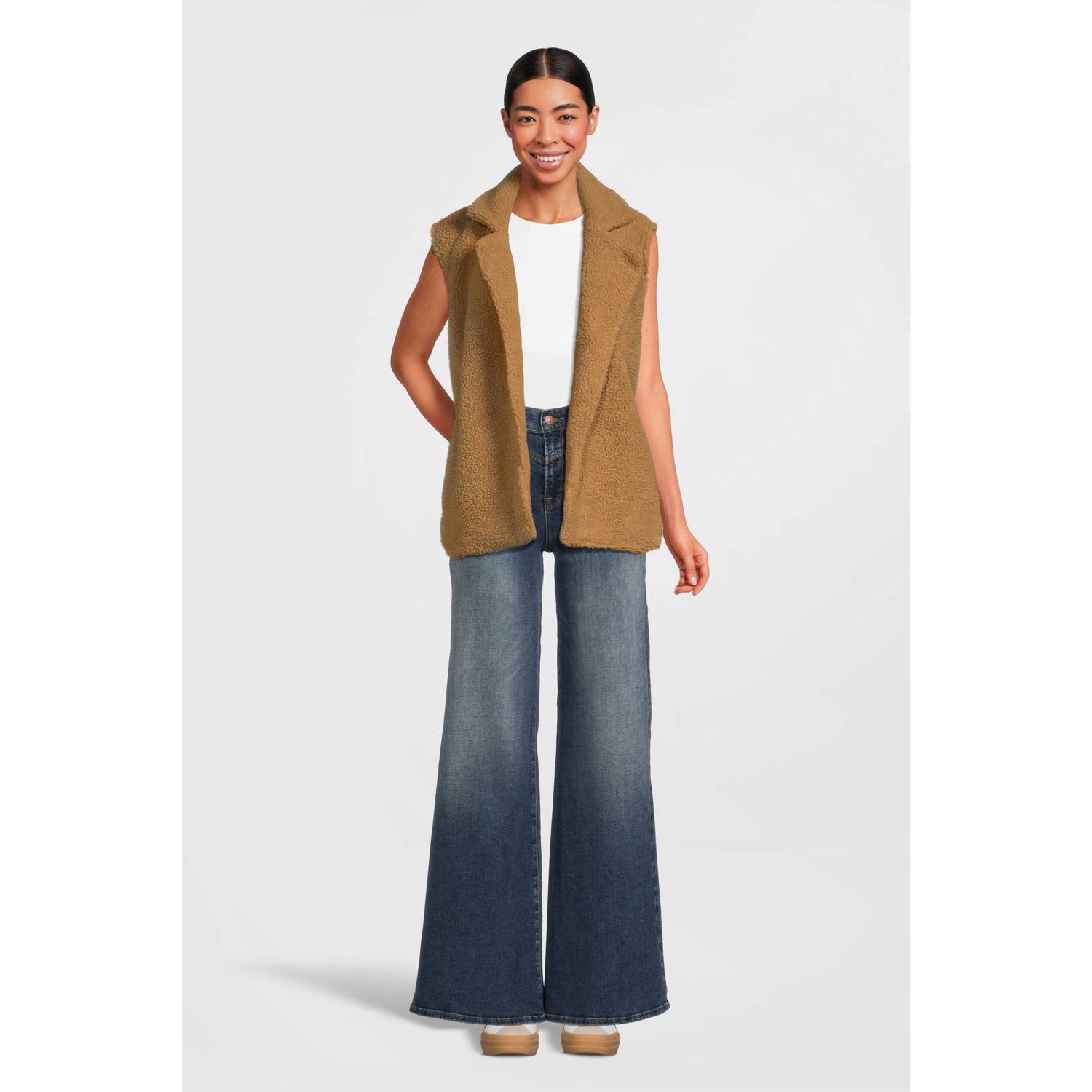 JDY gilet lichtbruin