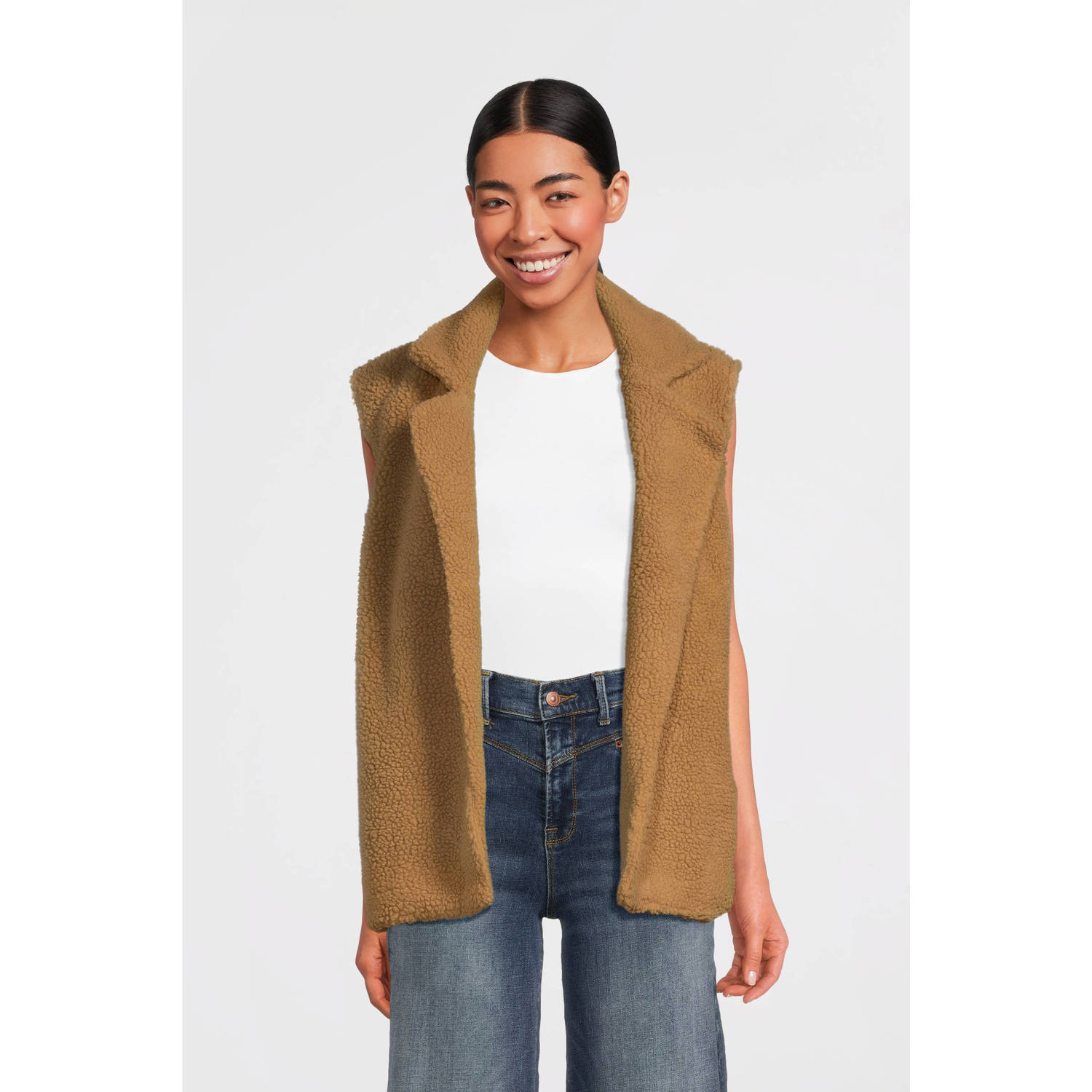 JDY gilet lichtbruin