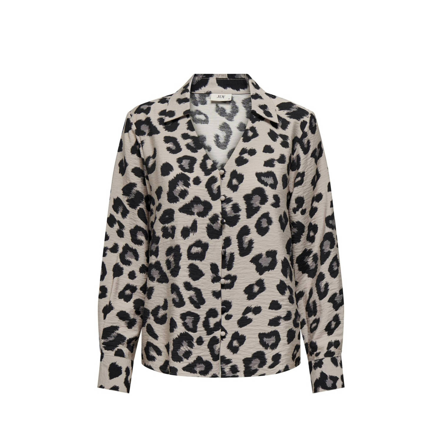 JDY blouse CAROLINE met panterprint ecru zwart