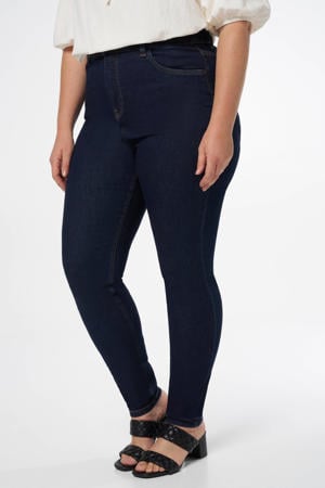 high waist skinny jeans dark blue denim
