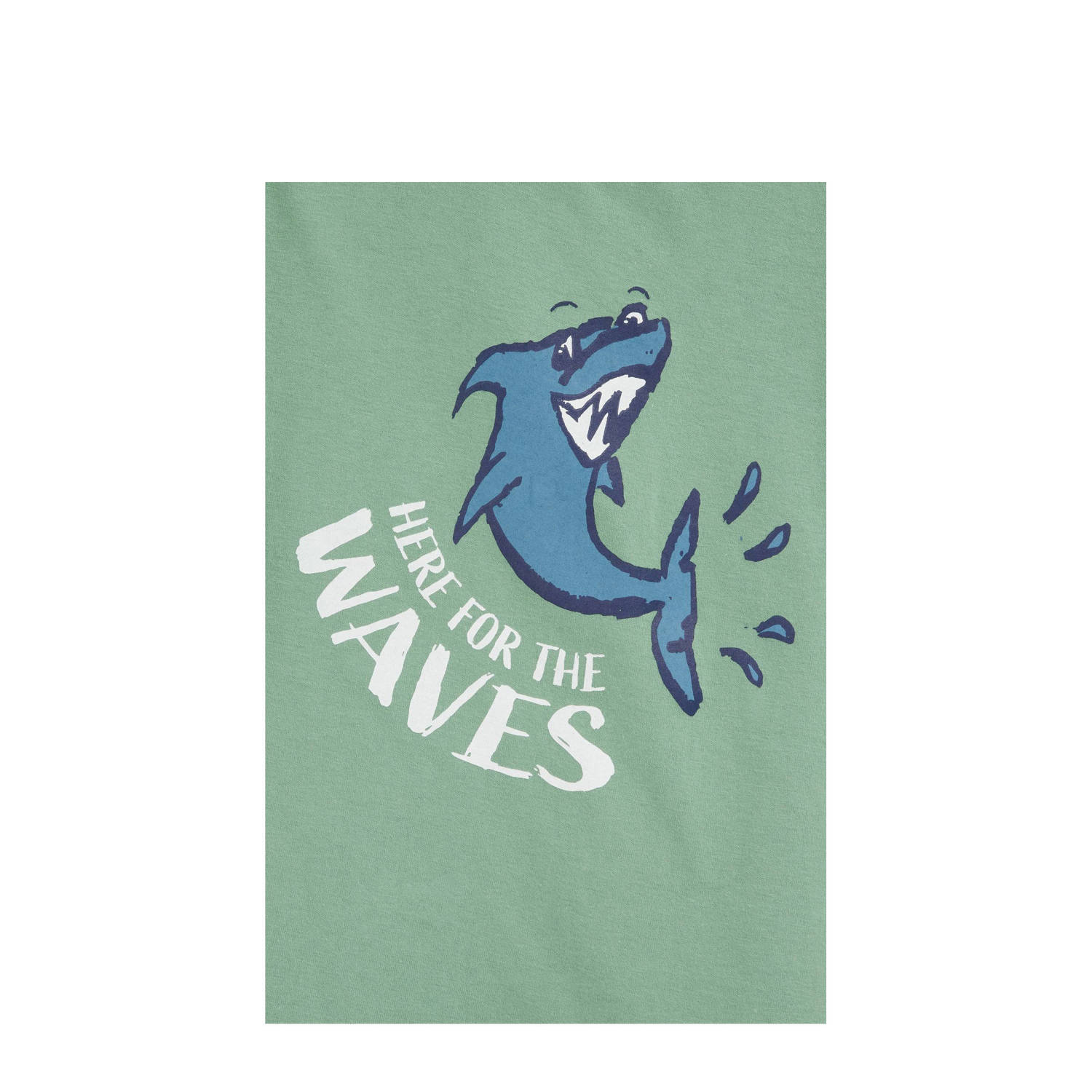 WE Fashion T-shirt met printopdruk lichtgroen