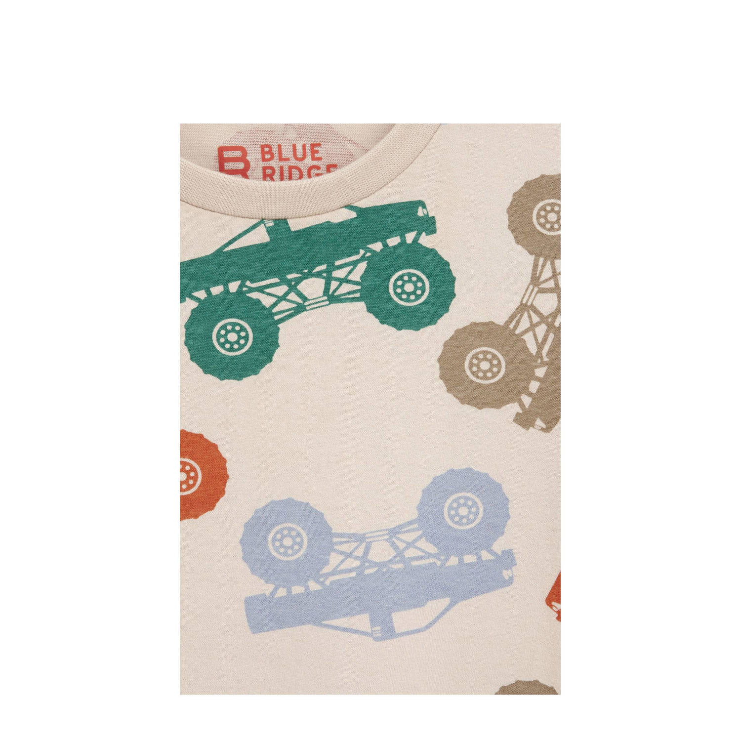 WE Fashion T-shirt met all over print beige