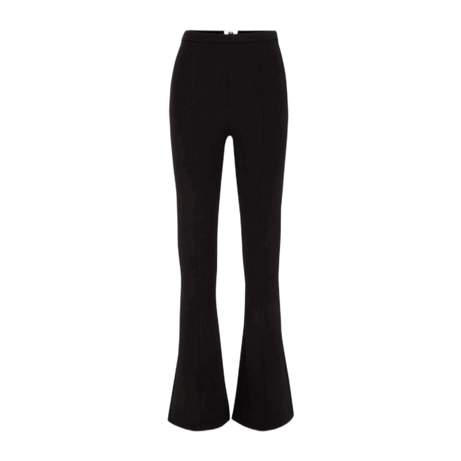 WE Fashion high waist flared broek zwart