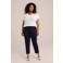 WE Fashion Curve top met ingebreid patroon wit
