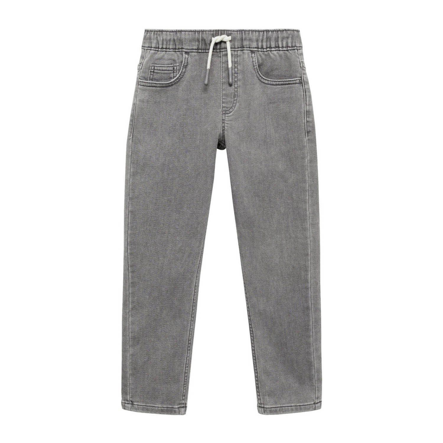 Mango Kids slim fit jeans grey Blauw Jongens Stretchdenim Effen 116