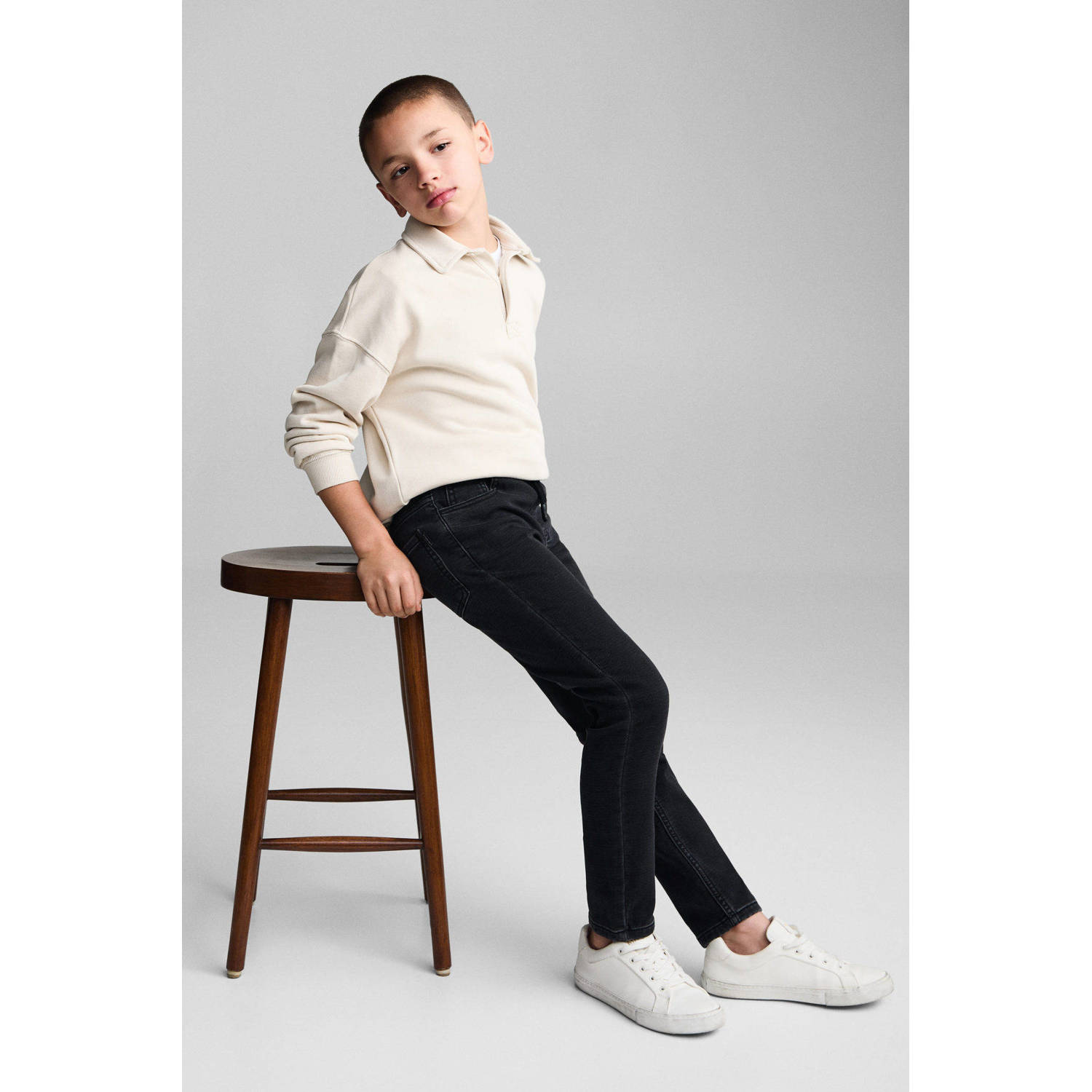 Mango Kids slim fit jeans black