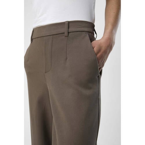 OBJECT wide leg pantalon OBJLISA bruin afbeelding