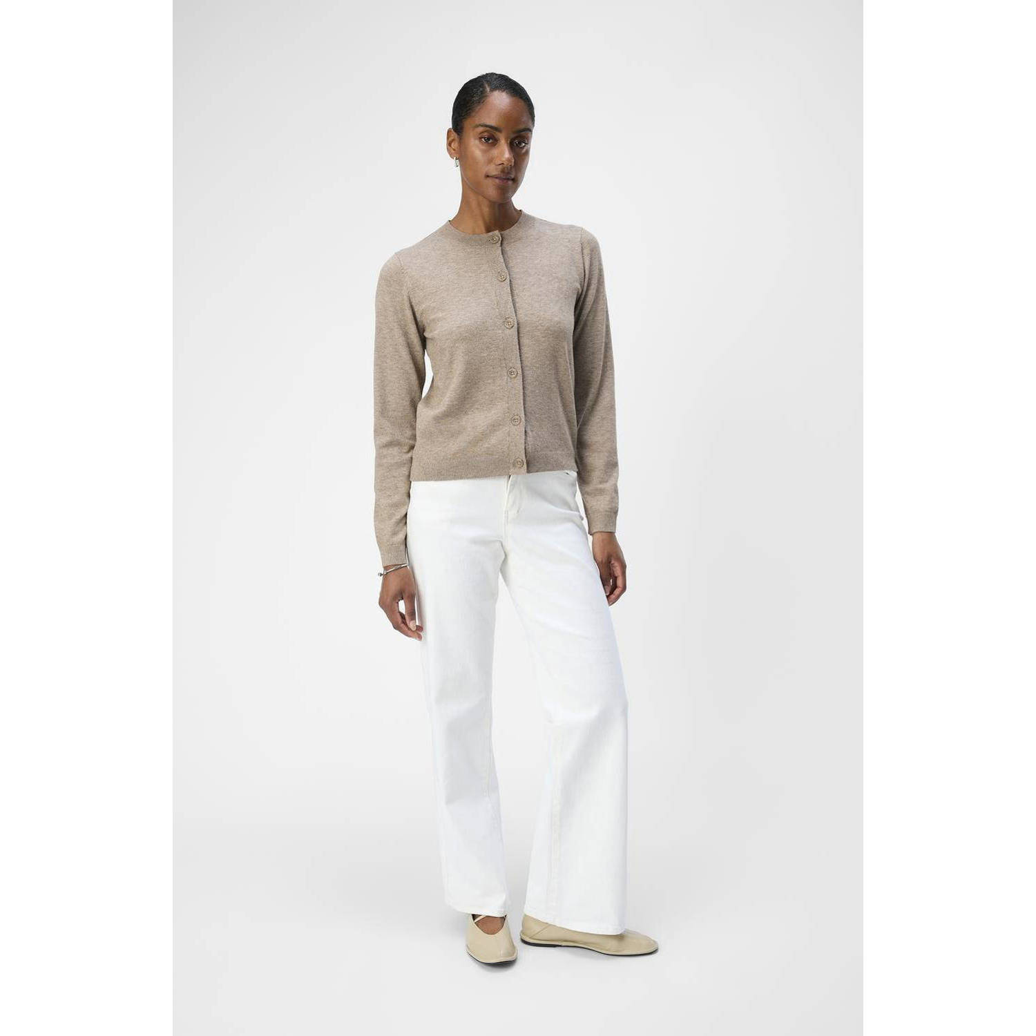 OBJECT gebreid vest OBJTHESS taupe