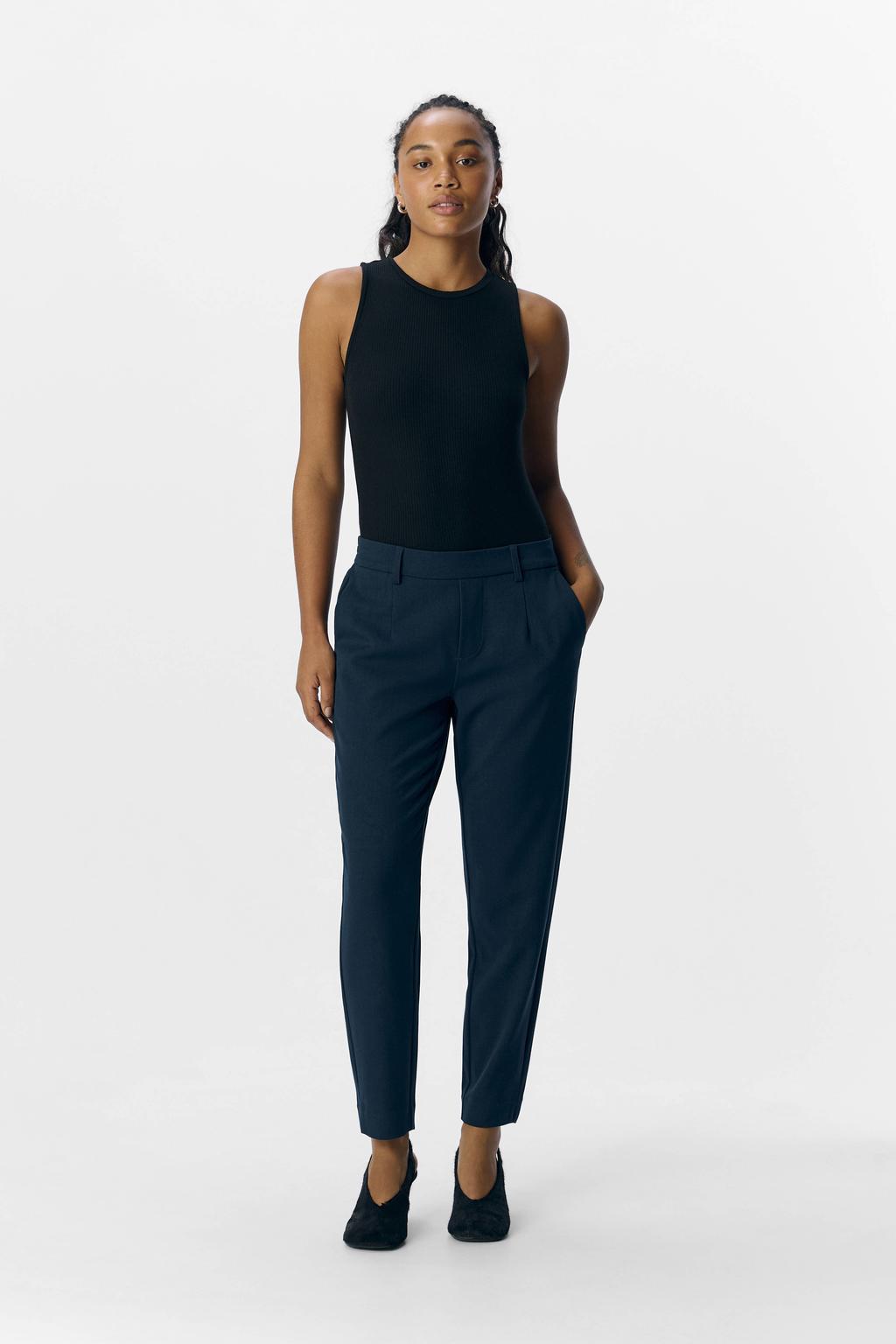 OBJECT slim fit pantalon OBJLISA donkerblauw