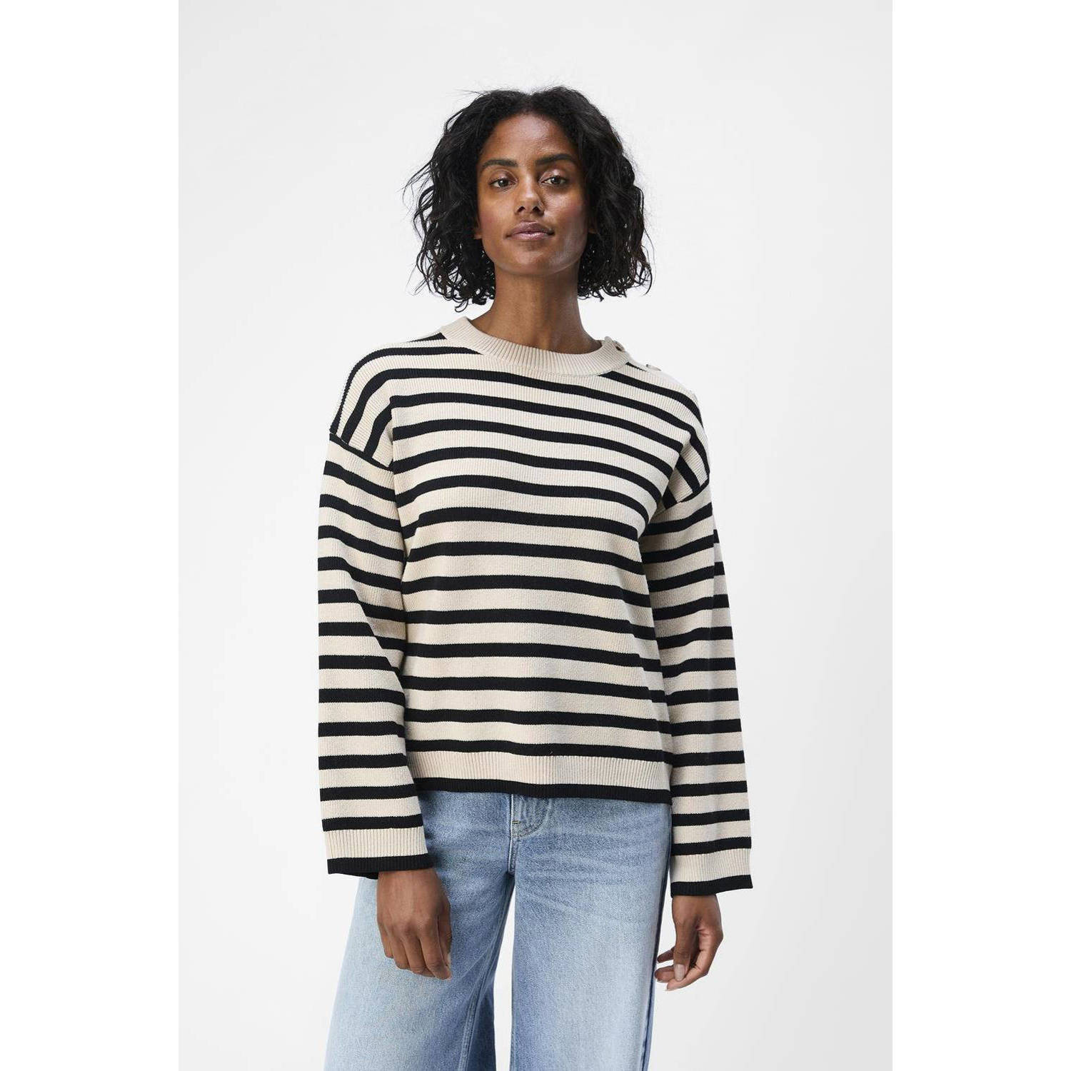 OBJECT Dames Truien & Vesten Objelly Lo Ls Knit Pullover Ecru