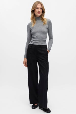 wide leg pantalon met krijtstreep OBJLISA