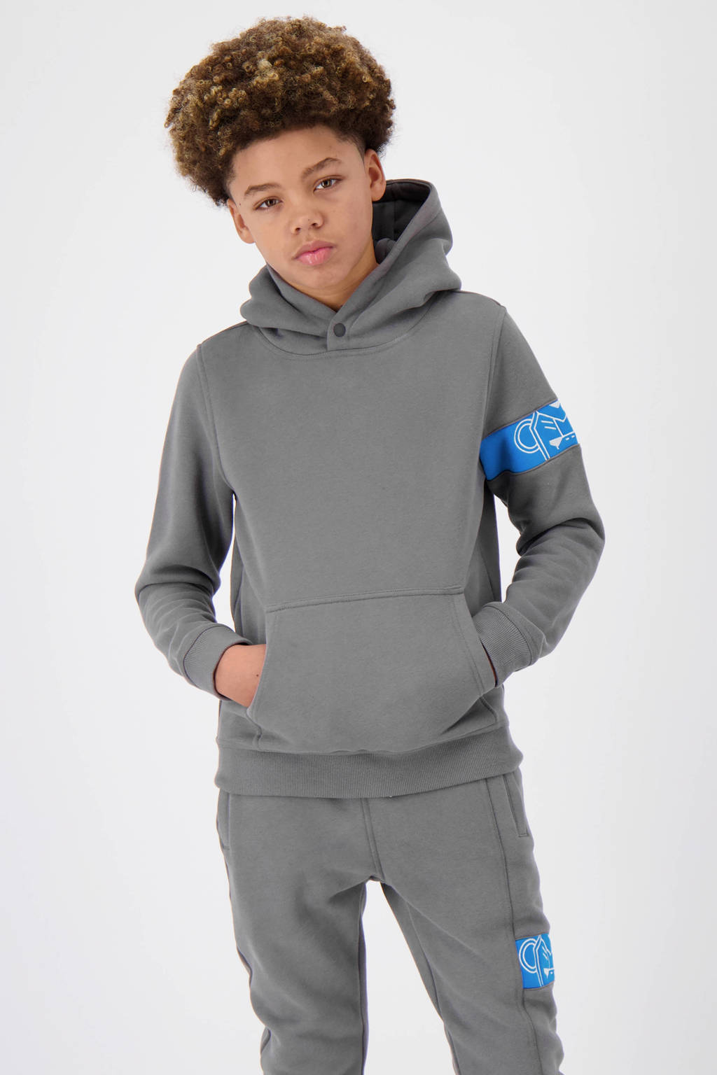 BLACK BANANAS hoodie COMMANDER met contrastbies en borduursels
