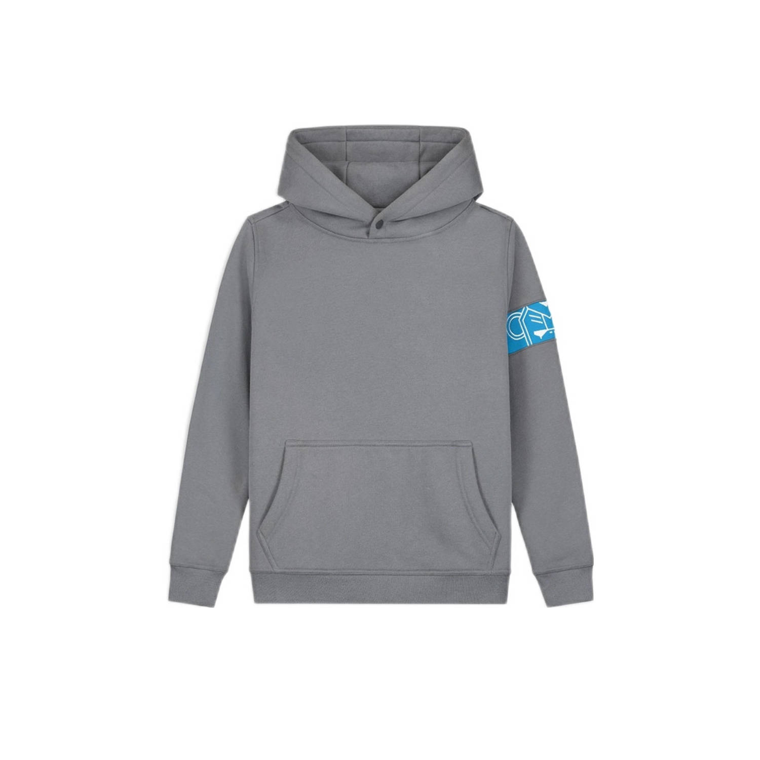 BLACK BANANAS hoodie JR. COMMANDER met contrastbies en borduursels grijs blauw