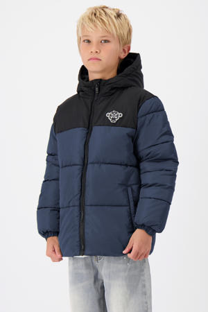 gewatteerde winterjas JR. PEEK PUFFER JACKET met 3D applicatie donkerblauw
