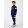 BLACK BANANAS sweater JR. COMMANDER TRACKTOP met contrastbies en borduursels donkerblauw/lichtblauw