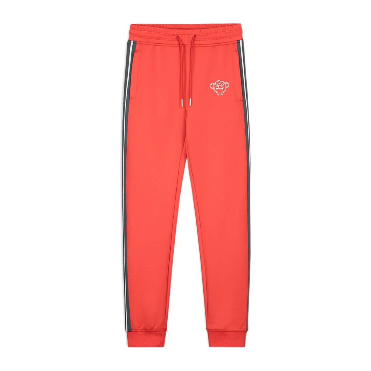 BLACK BANANAS regular fit joggingbroek JR. TAPED met zijstreep fel rood