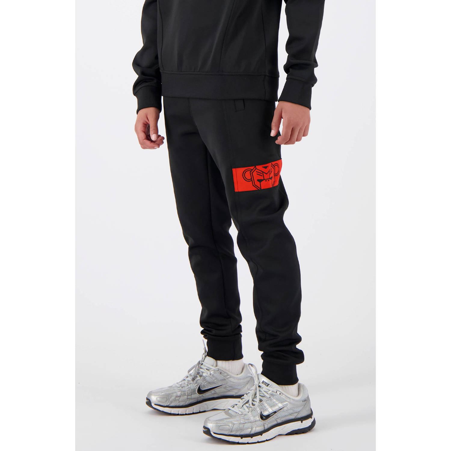 BLACK BANANAS regular fit joggingbroek JR. COM DER zwart rood