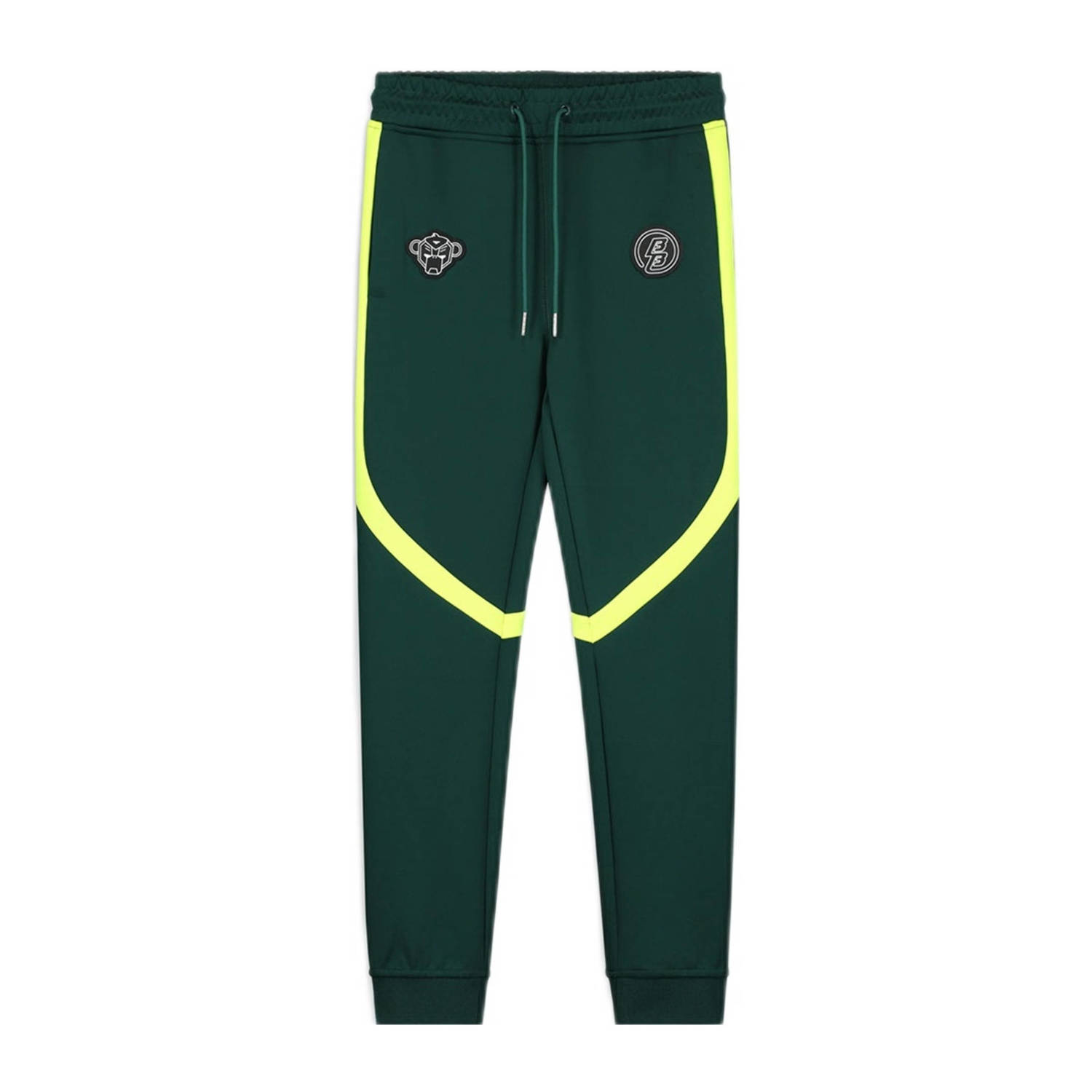 BLACK BANANAS regular fit joggingbroek JR. COMPOUND TRACKPANTS diepgroen neon geel