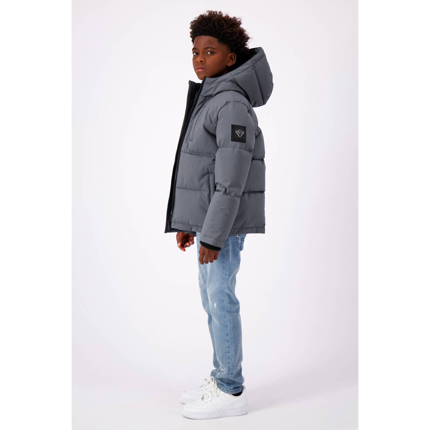 BLACK BANANAS gewatteerde winterjas JR. SONIK PLATE JACKET grijs
