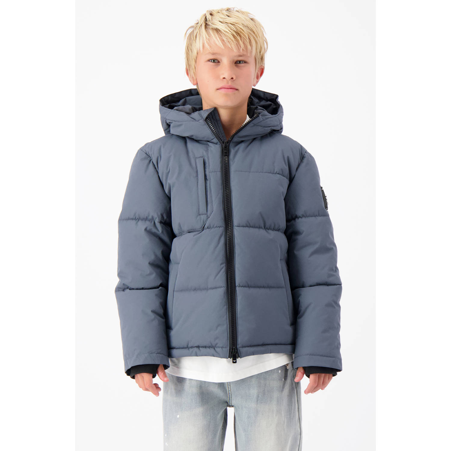 BLACK BANANAS gewatteerde winterjas JR. SONIK PLATE JACKET grijs