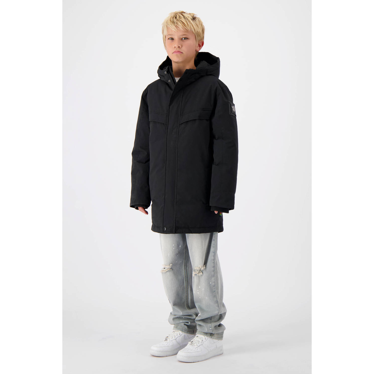BLACK BANANAS winterjas JR. PARKA PLATE JACKET zwart