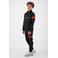 BLACK BANANAS sweater JR. COMMANDER TRACKTOP met contrastbies en borduursels zwart/rood