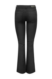 thumbnail: Zwarte dames ONLY flared jeans black van denim met regular waist, rits- en knoopsluiting en effen