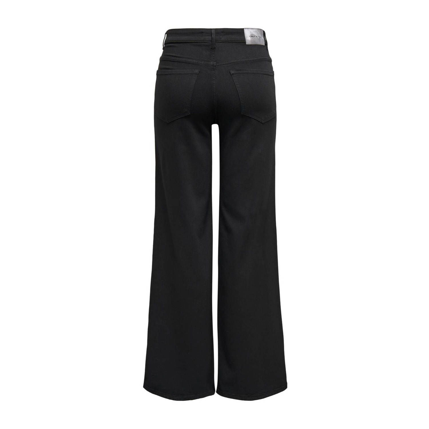 ONLY high waist wide leg jeans ONLMADISON black denim