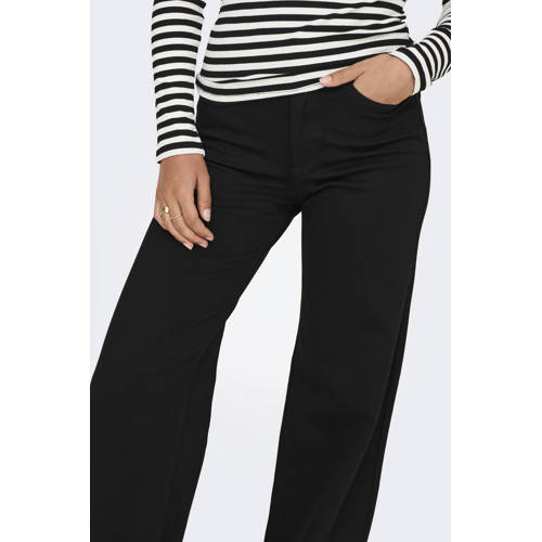ONLY high waist wide leg jeans ONLMADISON black denim afbeelding