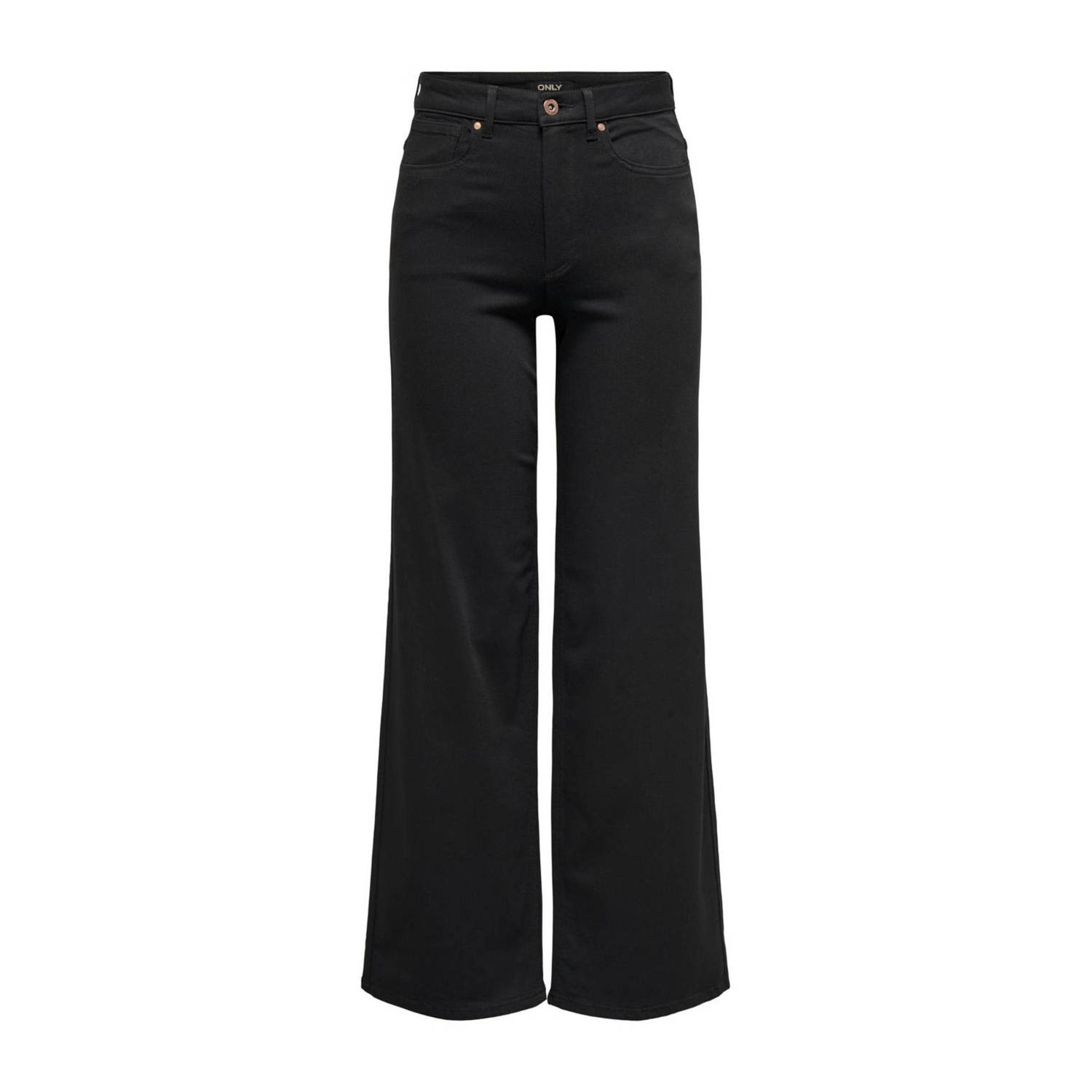ONLY high waist wide leg jeans ONLMADISON black denim