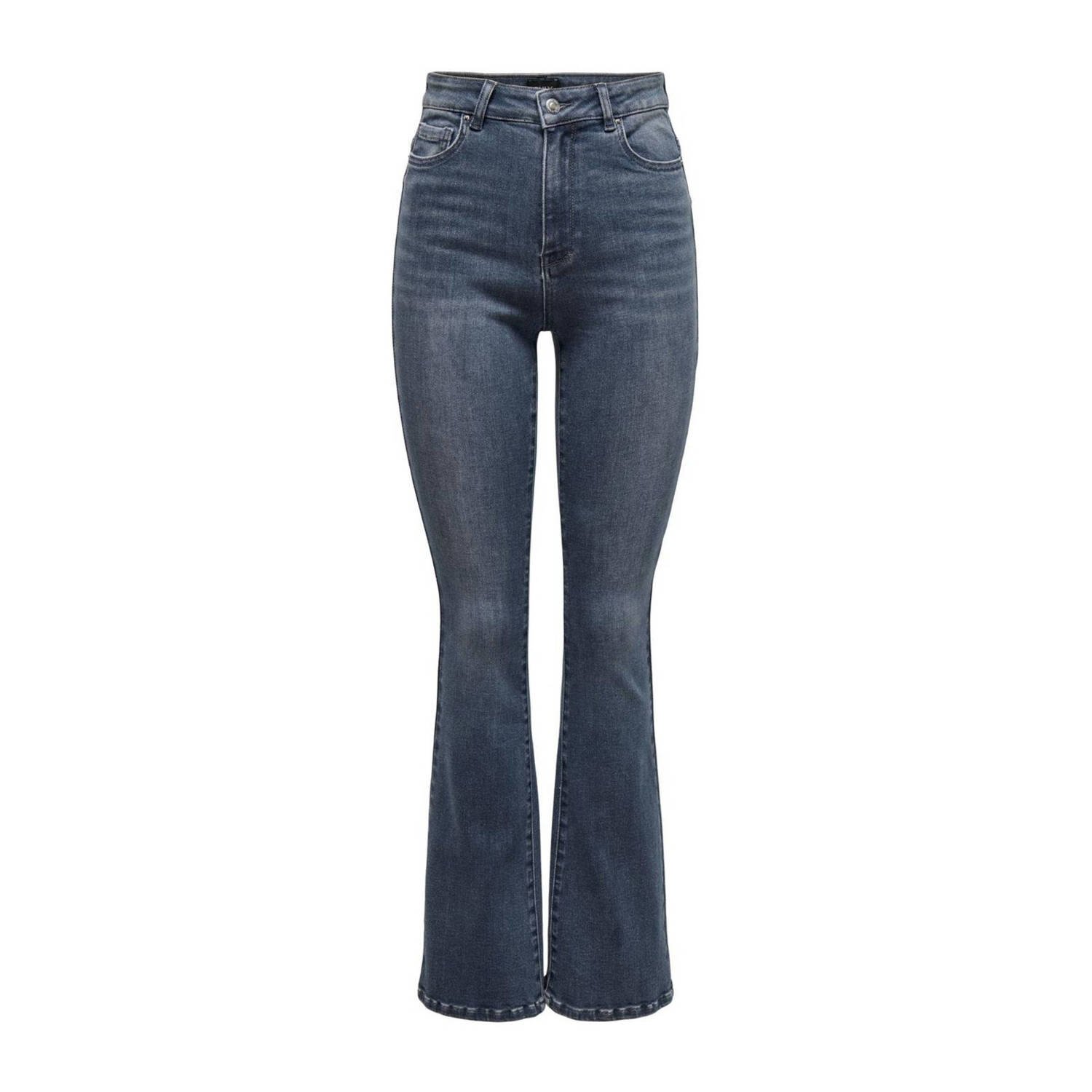 ONLY high waist flared jeans ONLMILA dark blue denim