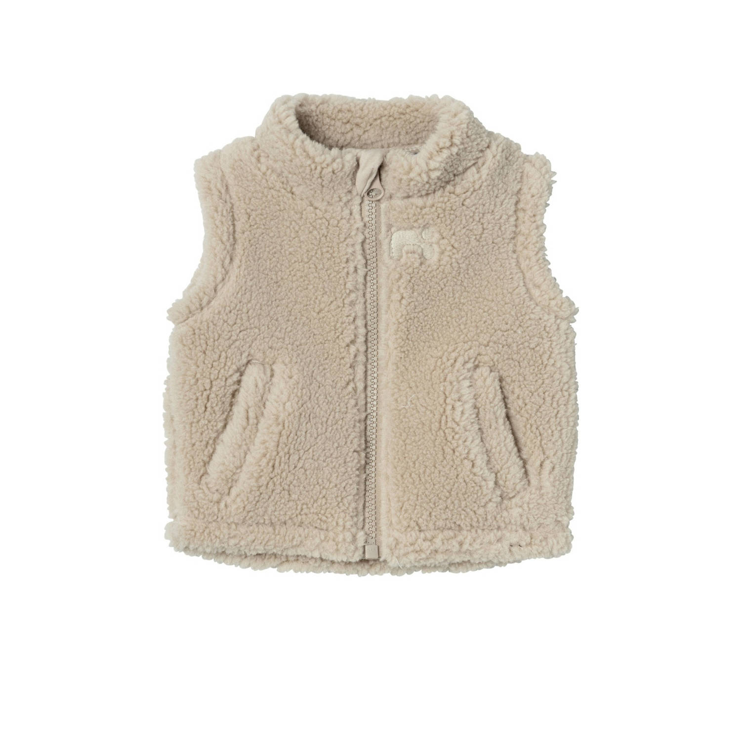 Name it BABY bodywarmer NBNLOFEN beige Jongens Teddy Opstaande kraag 62