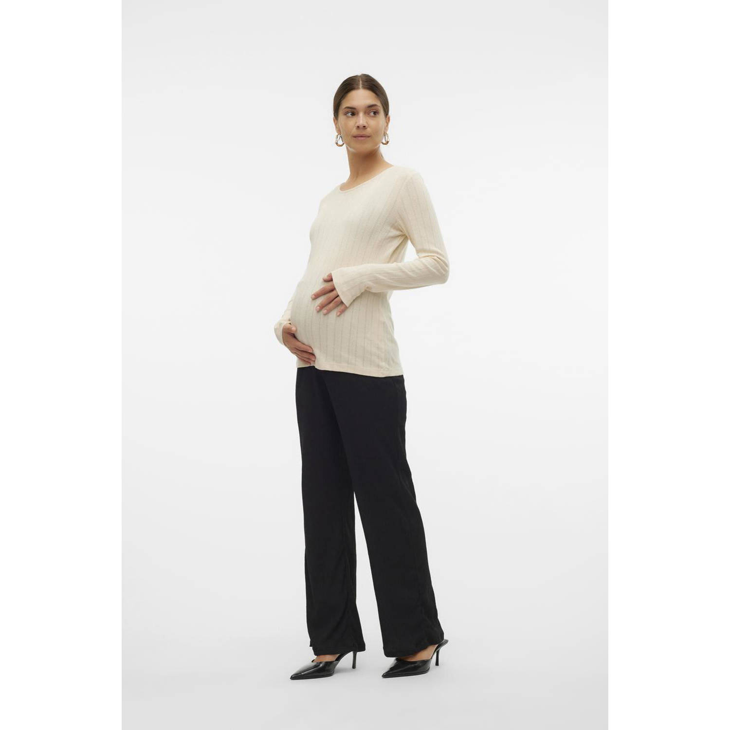 MAMALICIOUS zwangerschapslongsleeve MLALIKA ecru