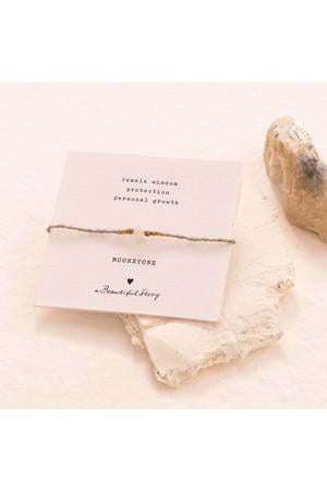 armband Iris Card Maansteen goudkleurig