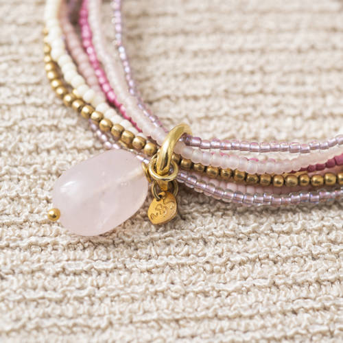 A Beautiful Story armband Nirmala Rozenkwarts afbeelding
