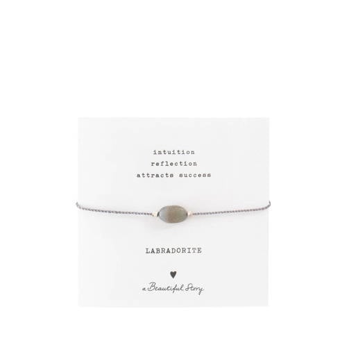 A Beautiful Story armband Gemstone Card Labradoriet zilverkleurig afbeelding