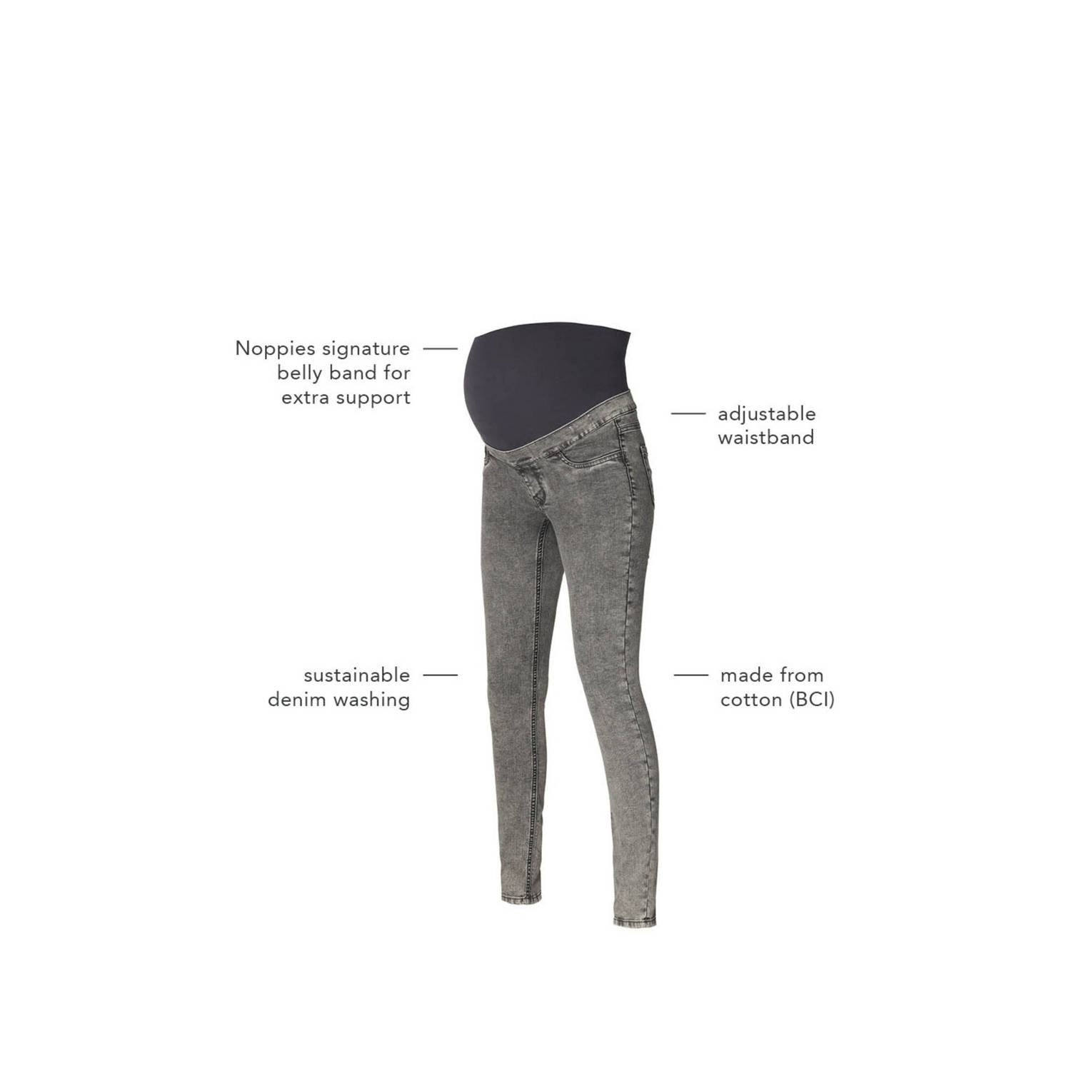 Noppies maternity zwangerschaps jegging Ella grey denim
