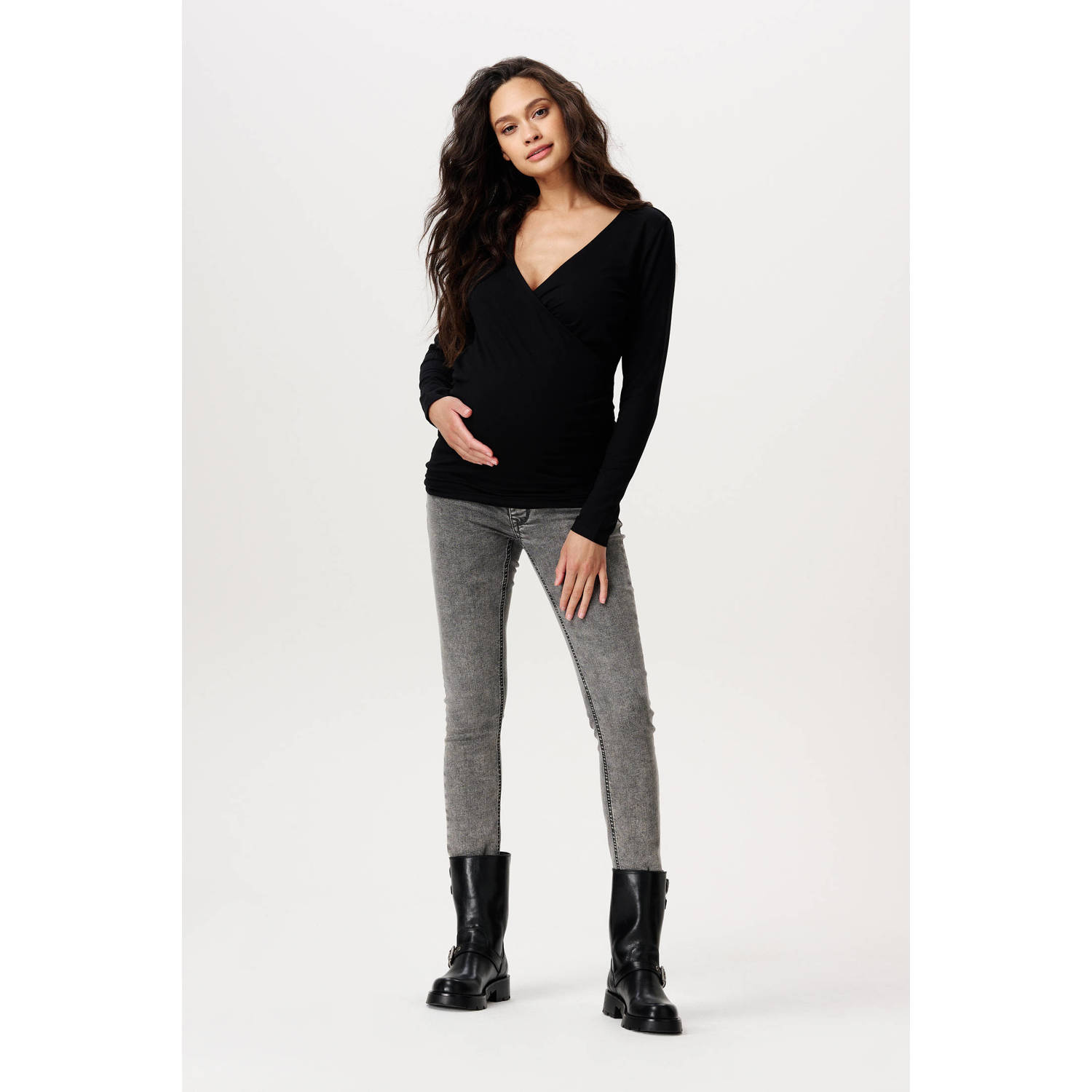 Noppies maternity zwangerschaps jegging Ella grey denim