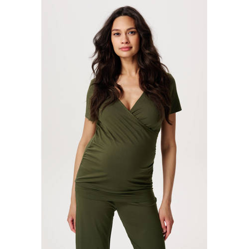 Noppies maternity zwangerschaps- en voedingstop Banu groen afbeelding