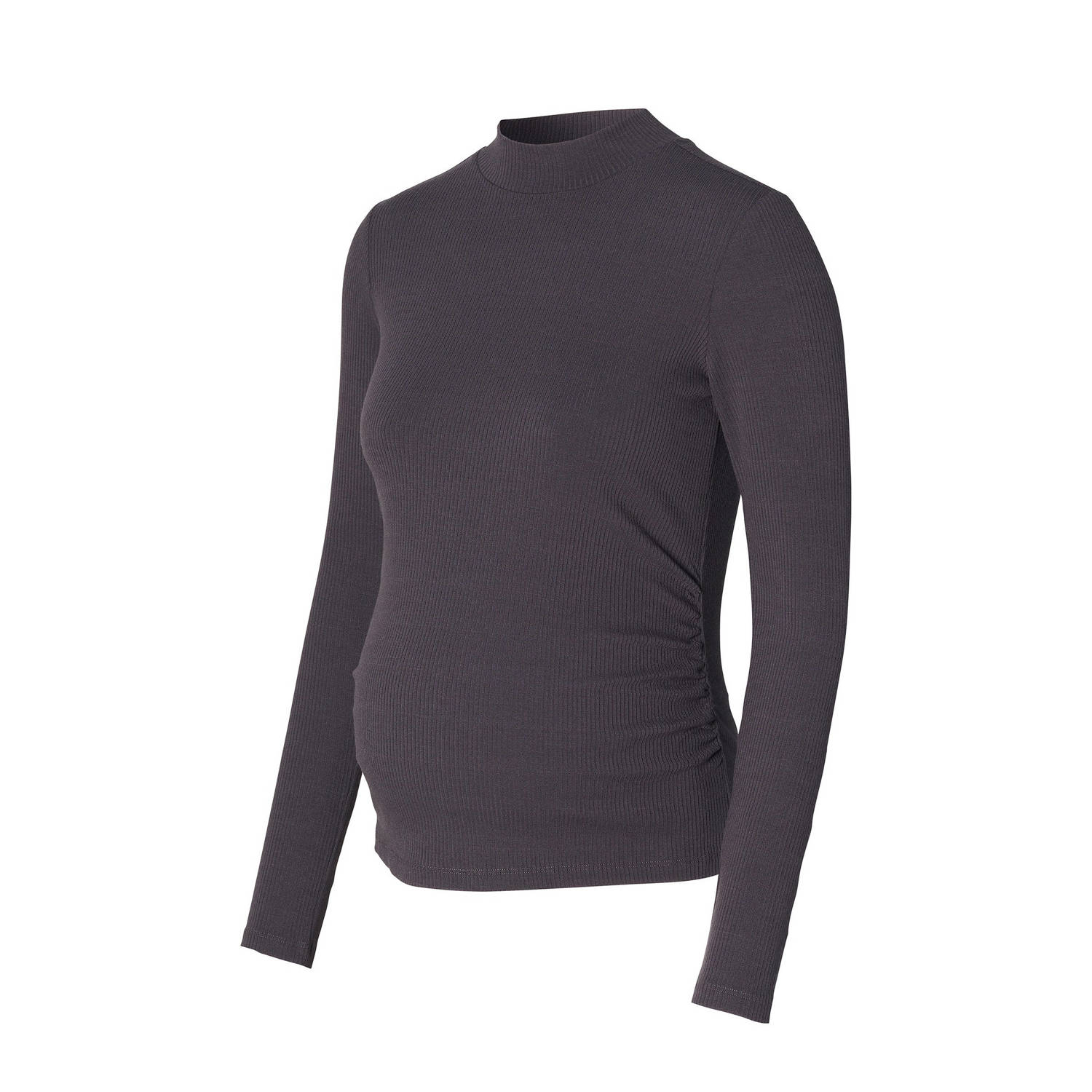 Noppies ribgebreide zwangerschapslongsleeve Sira grijs