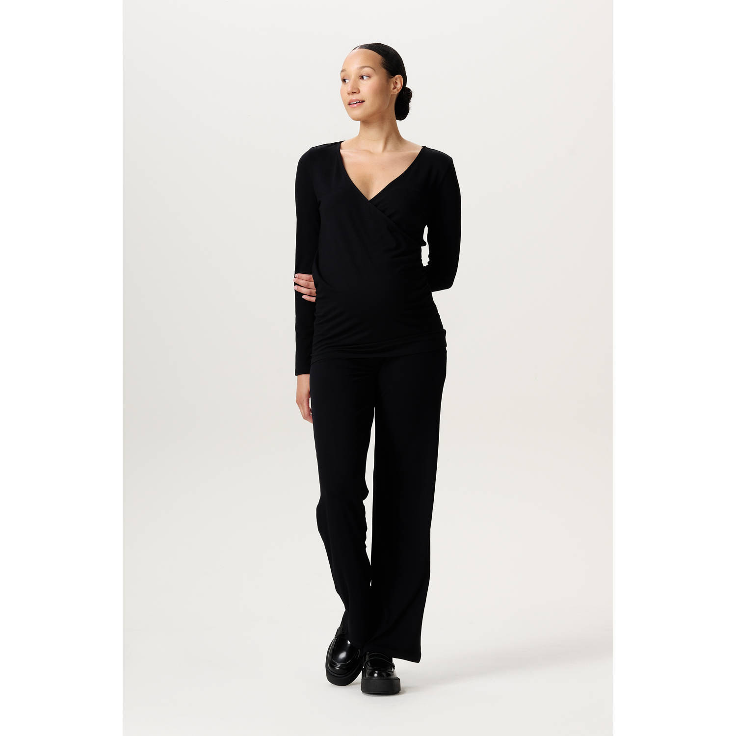 Noppies maternity wide leg zwangerschapsbroek Visby zwart