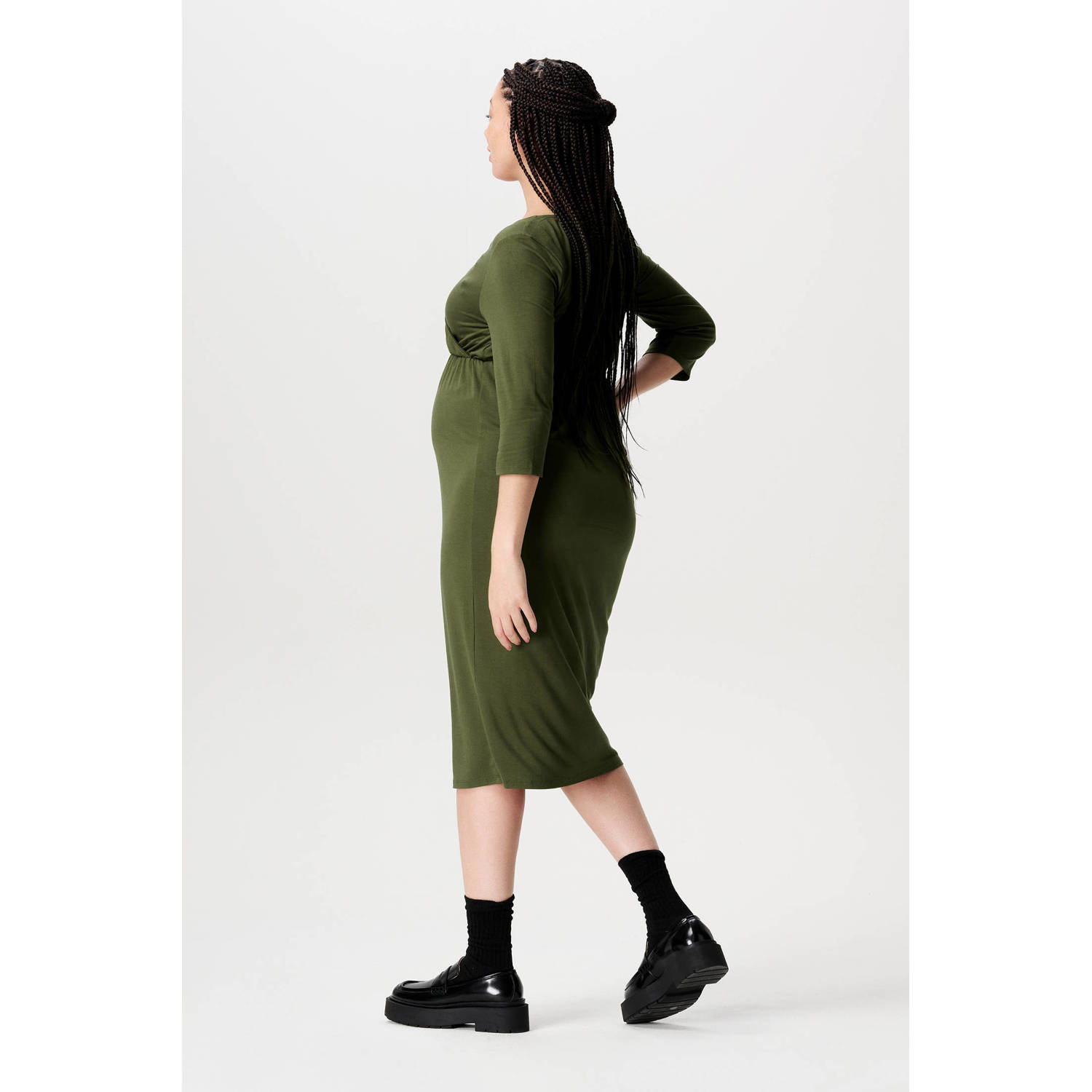 Noppies maternity zwangerschaps- en voedingsjurk Lund groen
